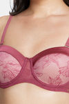 Amante Padded Wired Full Coverage Lace Bra - Autumn Rose — thumbnail 4